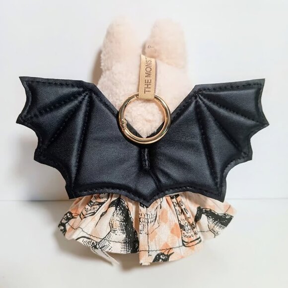 Custom Spooky Halloween Bat Dress and Faux Leather Bat Wings Made to fit Labubu - Picture 3 of 5